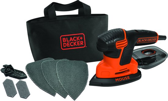 BLACK+DECKER Mouse KA2000 Detailschuurmachine - 110W - incl. accessoires en softbag
